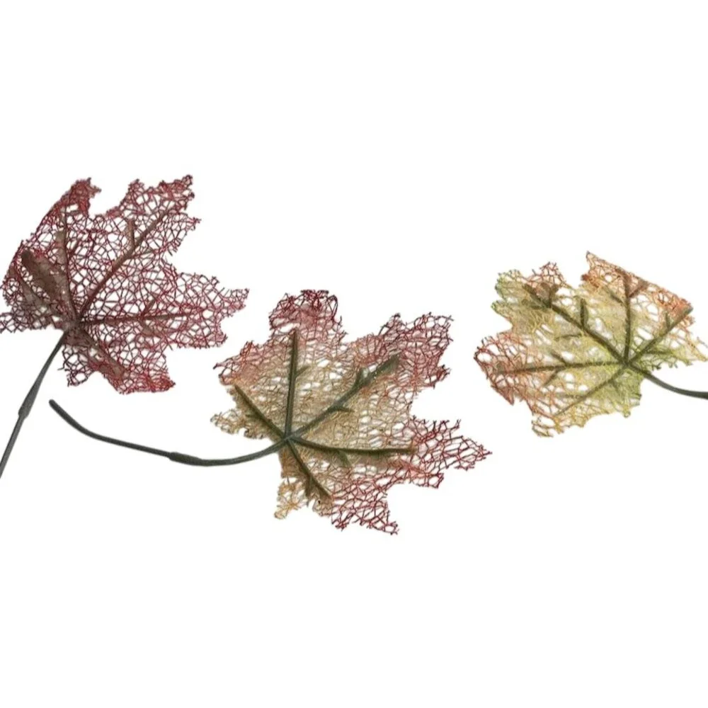 Fall Leaves Maple Leaf Decor Autumn 38 Thanksgiving Glitter String Veins Wire